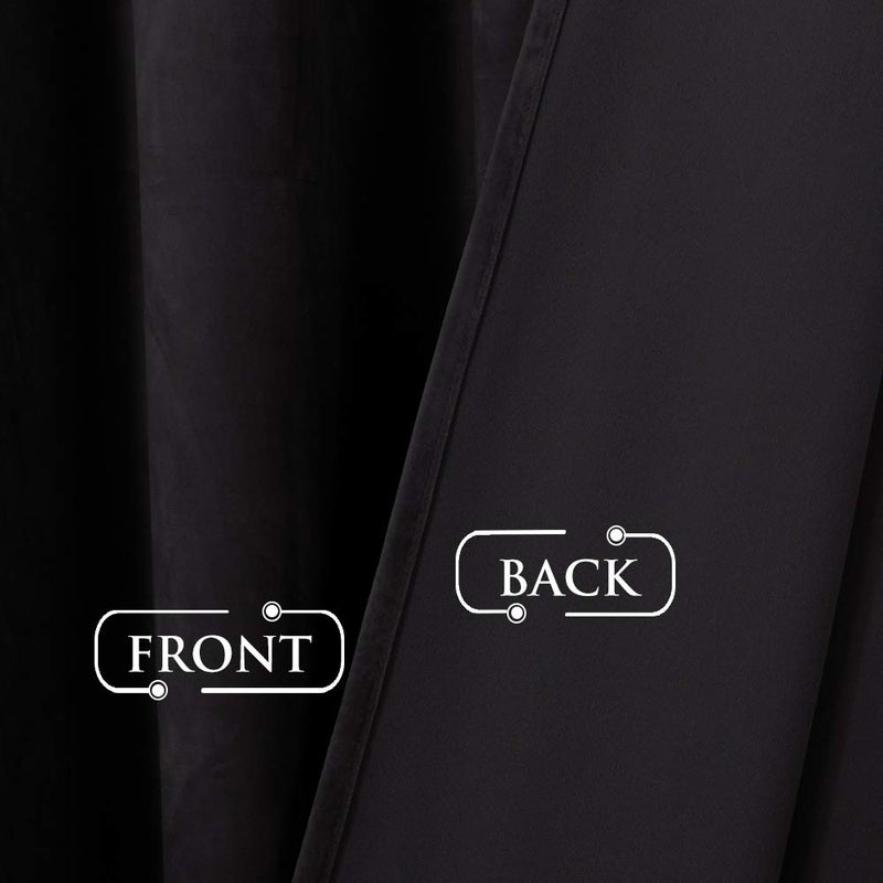 StangH Blackout Velvet Curtains for Bedroom - Super Soft Smooth Soundproof Velvet Drapes with Grommet Heat & Noise Reducing Window Covering for Study Room/Loft, W52 x L63, Black, 2 Pcs - Image 3